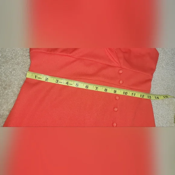 Vintage 1970’s Women's XS Maxi Dress Red Sleeveless Ruffle top. - Picture 5 of 11